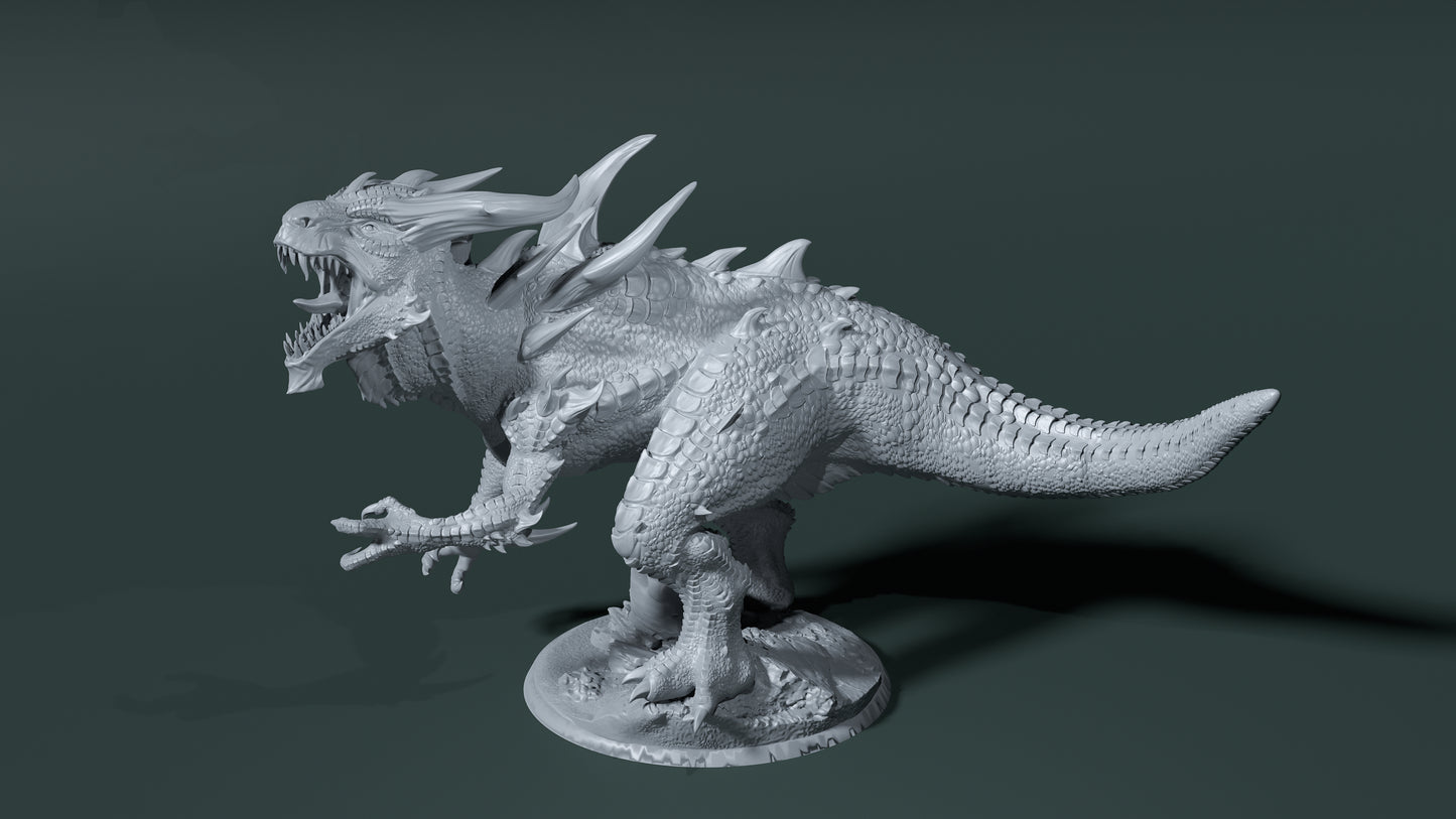 Dinoworld - Kingdoms - Dragon T-Rex Kaiju - DnD/Tabletop/TTRPG Figure Miniature