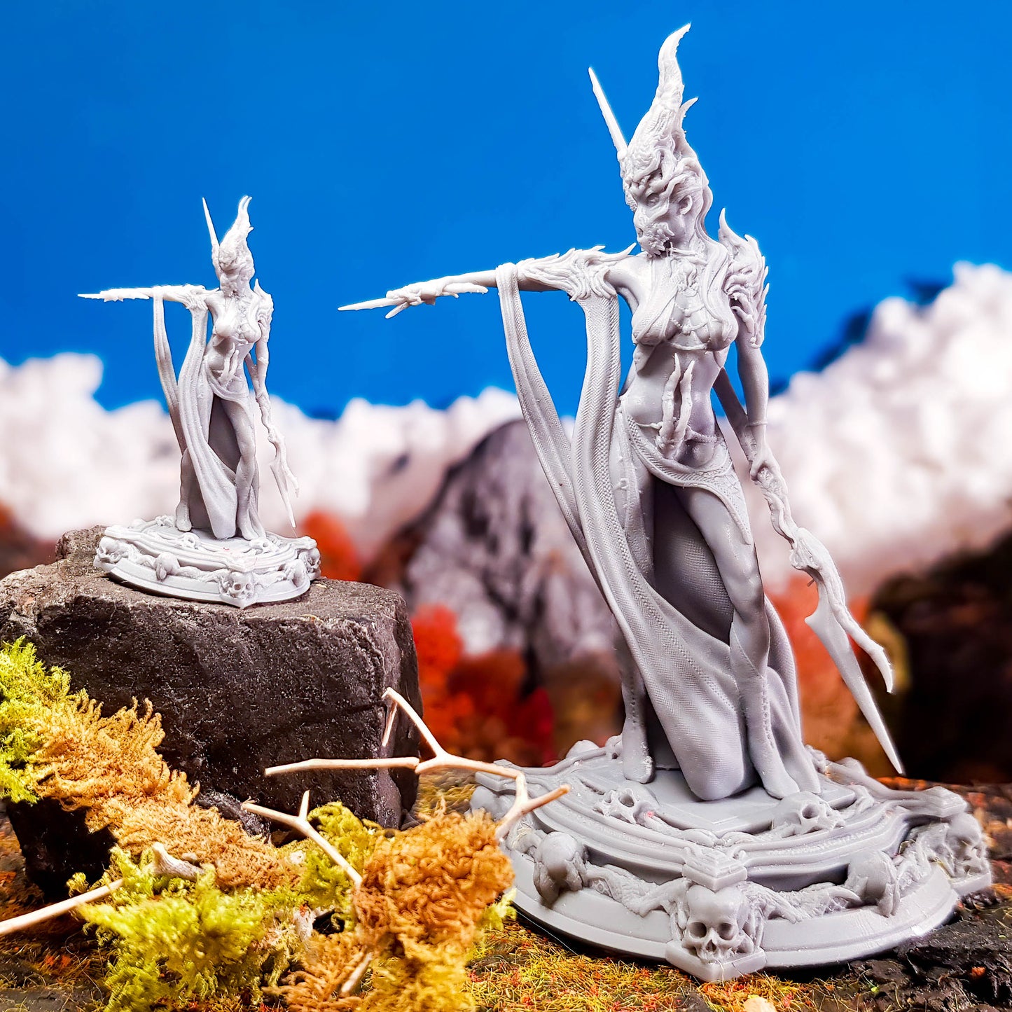 Printomancer - Boneflesh Necropriestess - 32/75mm Pin Up/Figure/Model/Diorama
