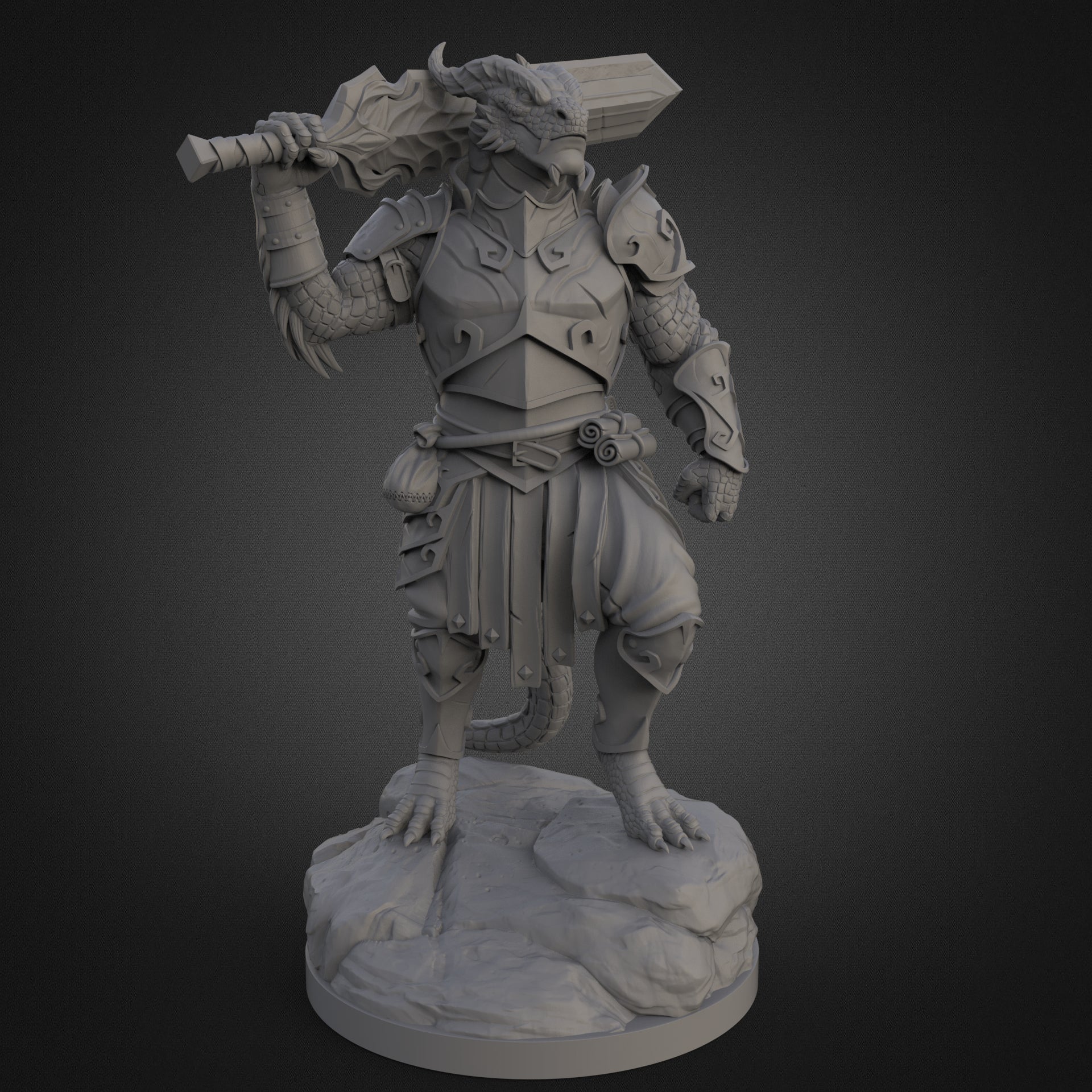 Aether & Alchemist - Male Dragonborn Warrior - DnD/TTRPG Figure/Miniature - Helios3DPrinting
