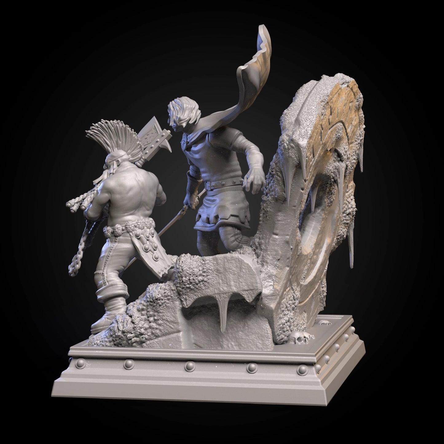 Z Kino - Human & Dwarf Diorama - 50mm Pin Up/Figure/Model/Diorama