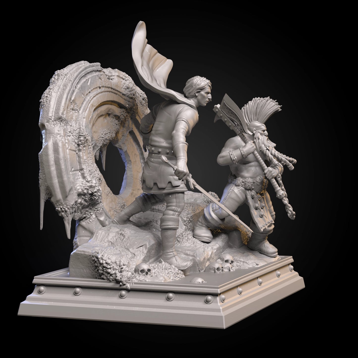 Z Kino - Human & Dwarf Diorama - 50mm Pin Up/Figure/Model/Diorama