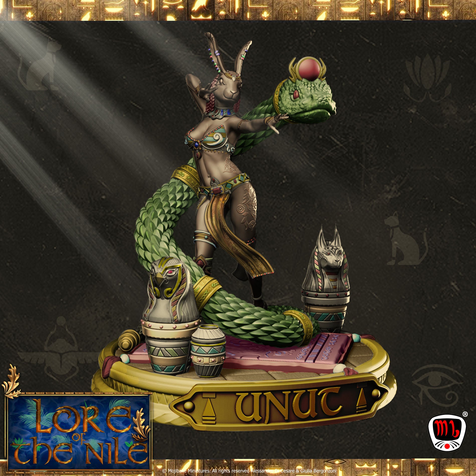 Mojibake - Lore of the Nile - Unut, Goddess of Fertility - 120mm Pin Up/Figure/Model/Diorama - Helios3DPrinting