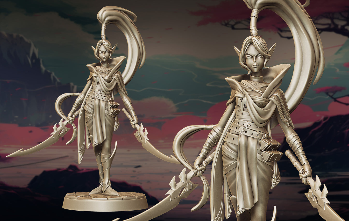 Lily's Minis - Guardian Sisters II - Vylessa Nightbane - 75mm Pin Up/Figure/Model/Diorama