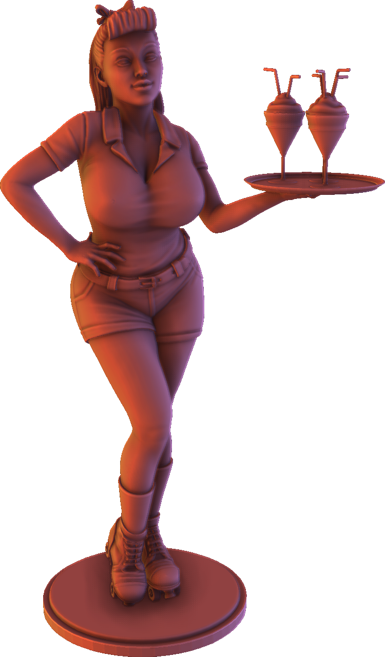 Alexa - Retro Girls - Waitress - 100mm Pin Up/Figure/Model/Diorama