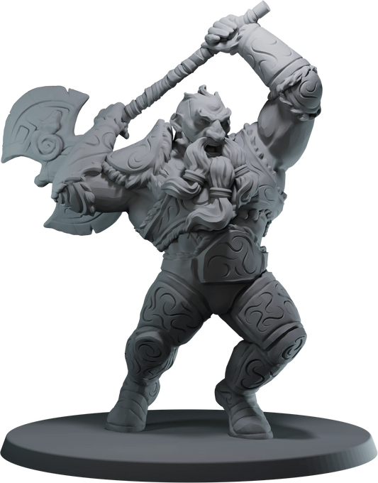 Calamity Figures - Wyrm Slayers - Dwarf Barbarian - 75mm Pin Up/Figure/Model/Diorama
