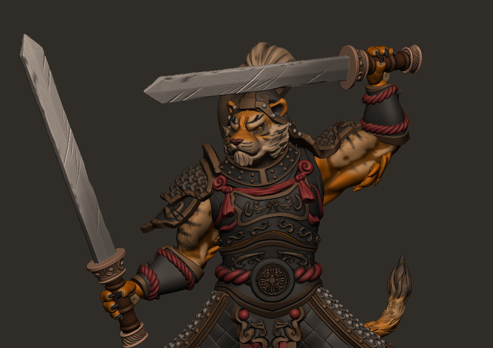 Mojibake - Battle for Xiuyu - Tabaxi Warriors - DnD/TTRPG Figure/Miniature - Helios3DPrinting
