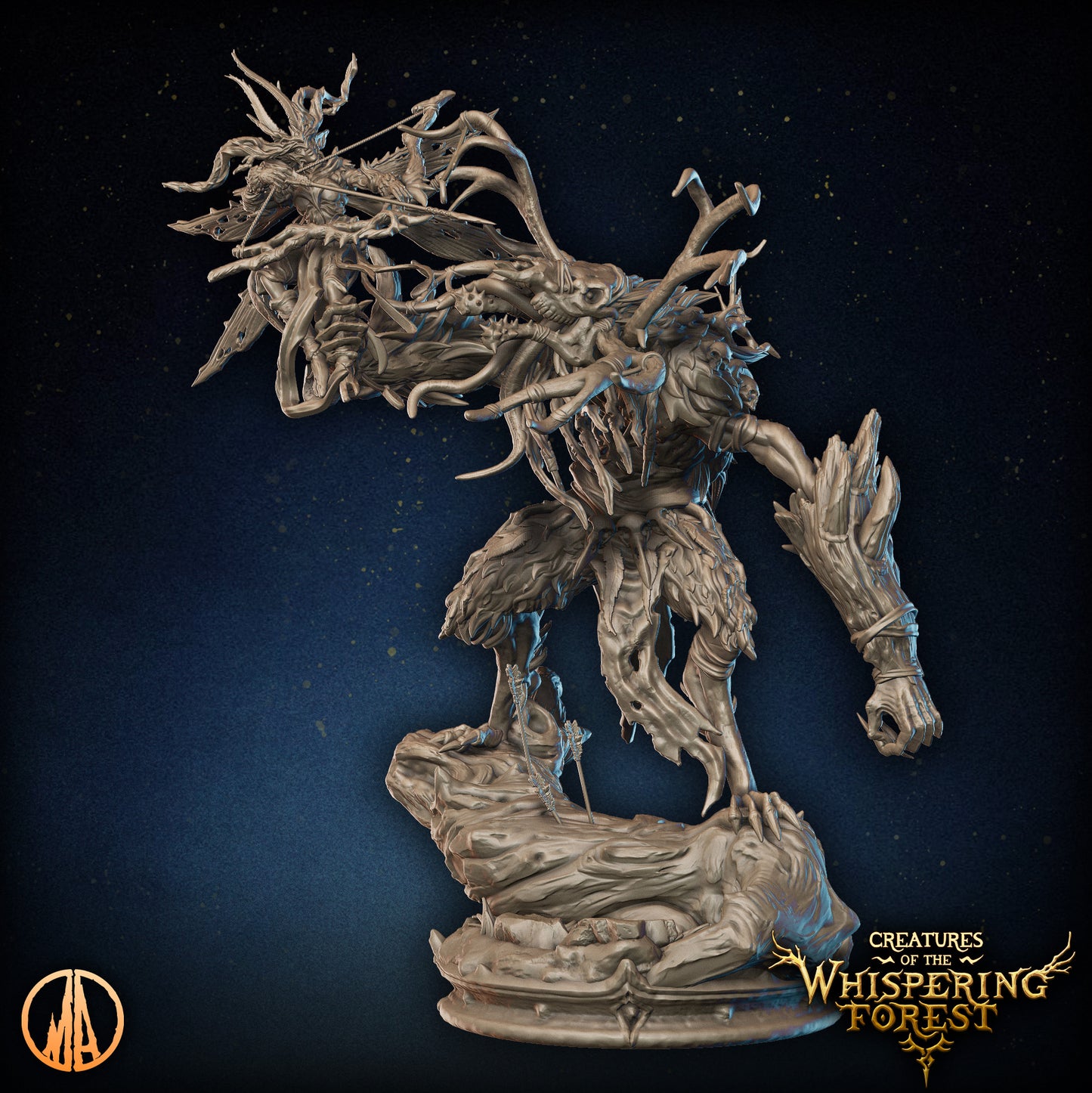 Monolith Arts - Whispering Forest II - Wendigo vs. Fairy - DnD/TTRPG Figure/Miniature