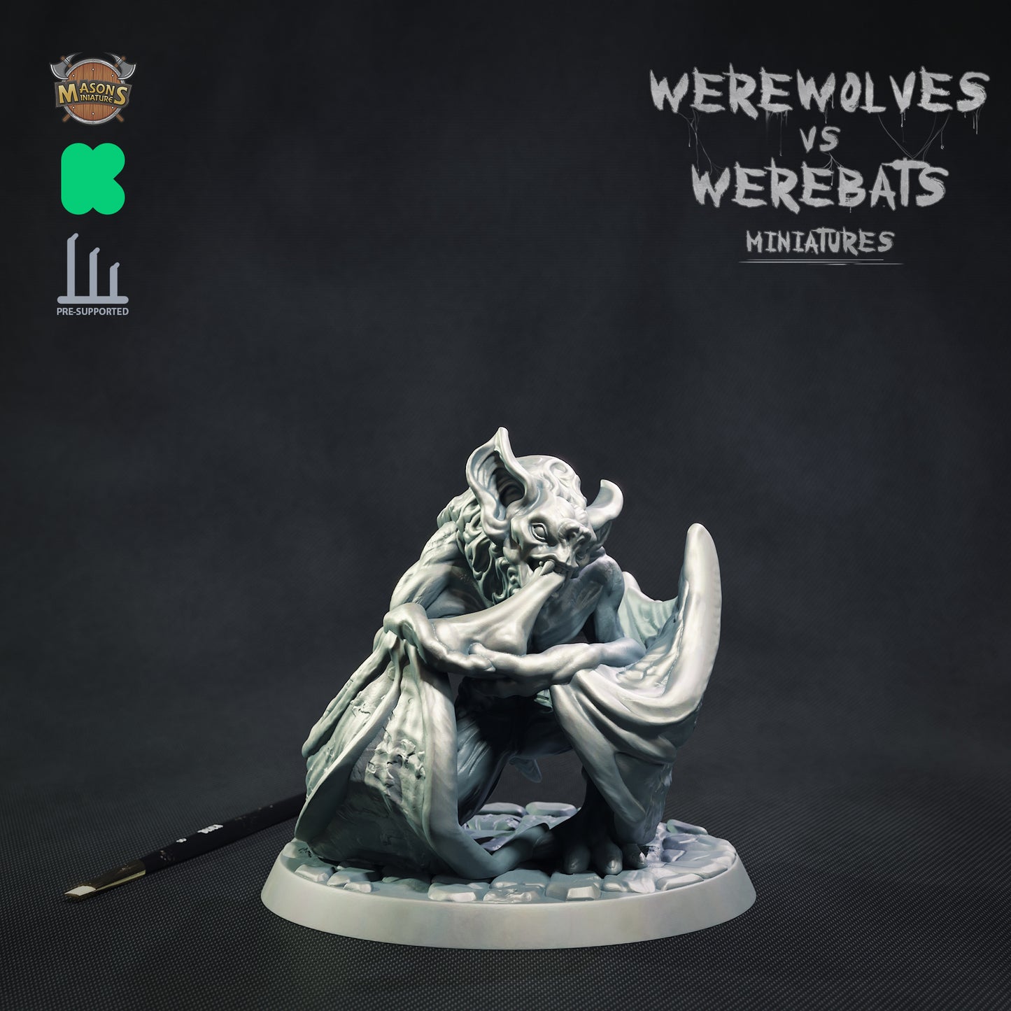 Masons Miniatures - Werebat #6 - DnD/TTRPG Figure/Miniature