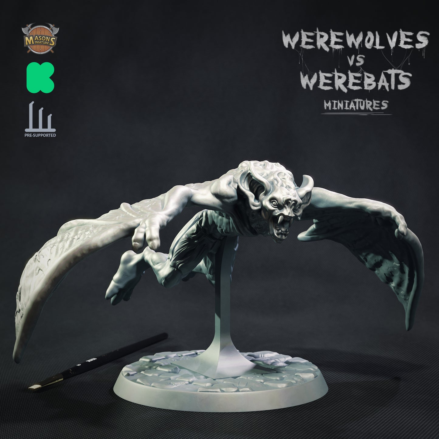 Masons Miniatures - Werebat #5 - DnD/TTRPG Figure/Miniature