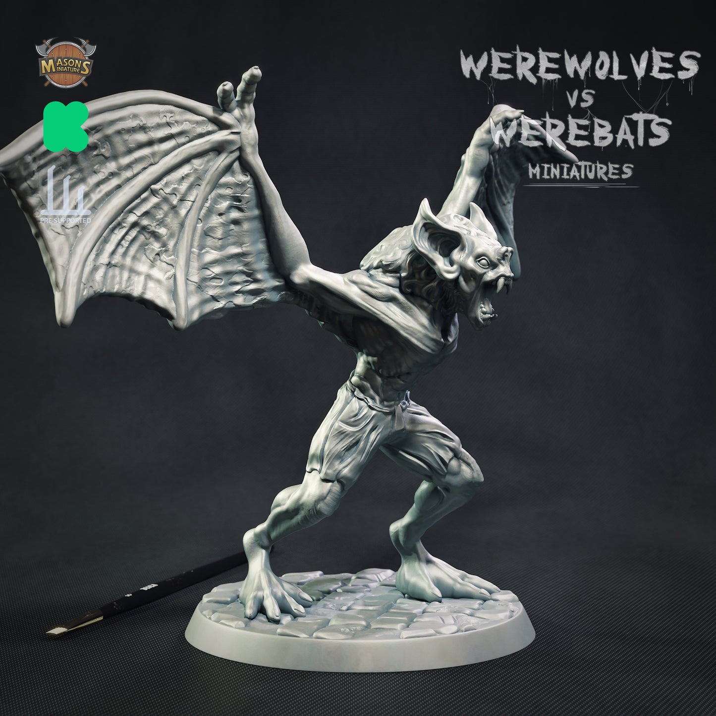 Masons Miniatures - Werebat #1 - DnD/TTRPG Figure/Miniature