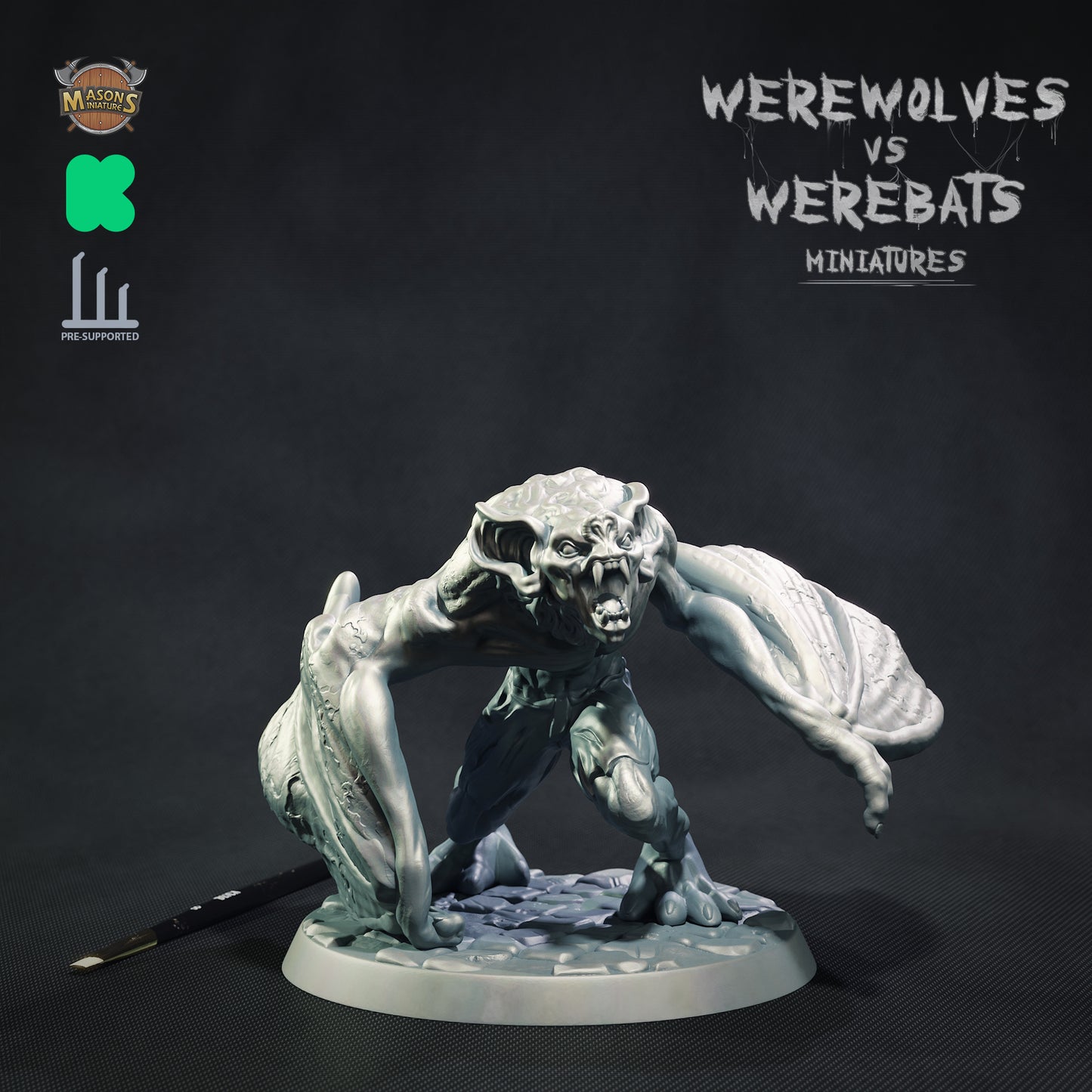 Masons Miniatures - Werebat #3 - DnD/TTRPG Figure/Miniature