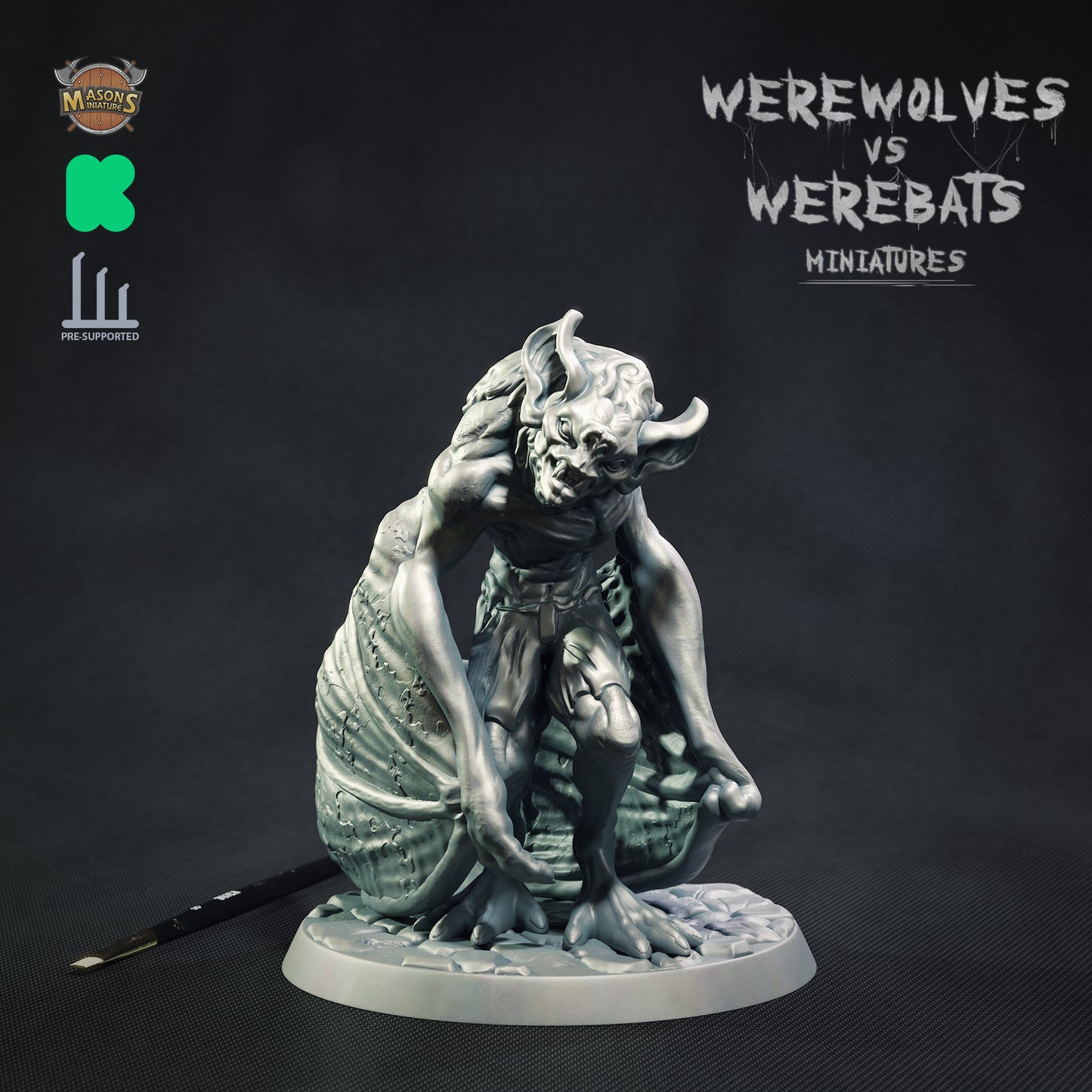 Masons Miniatures - Werebat #2 - DnD/TTRPG Figure/Miniature
