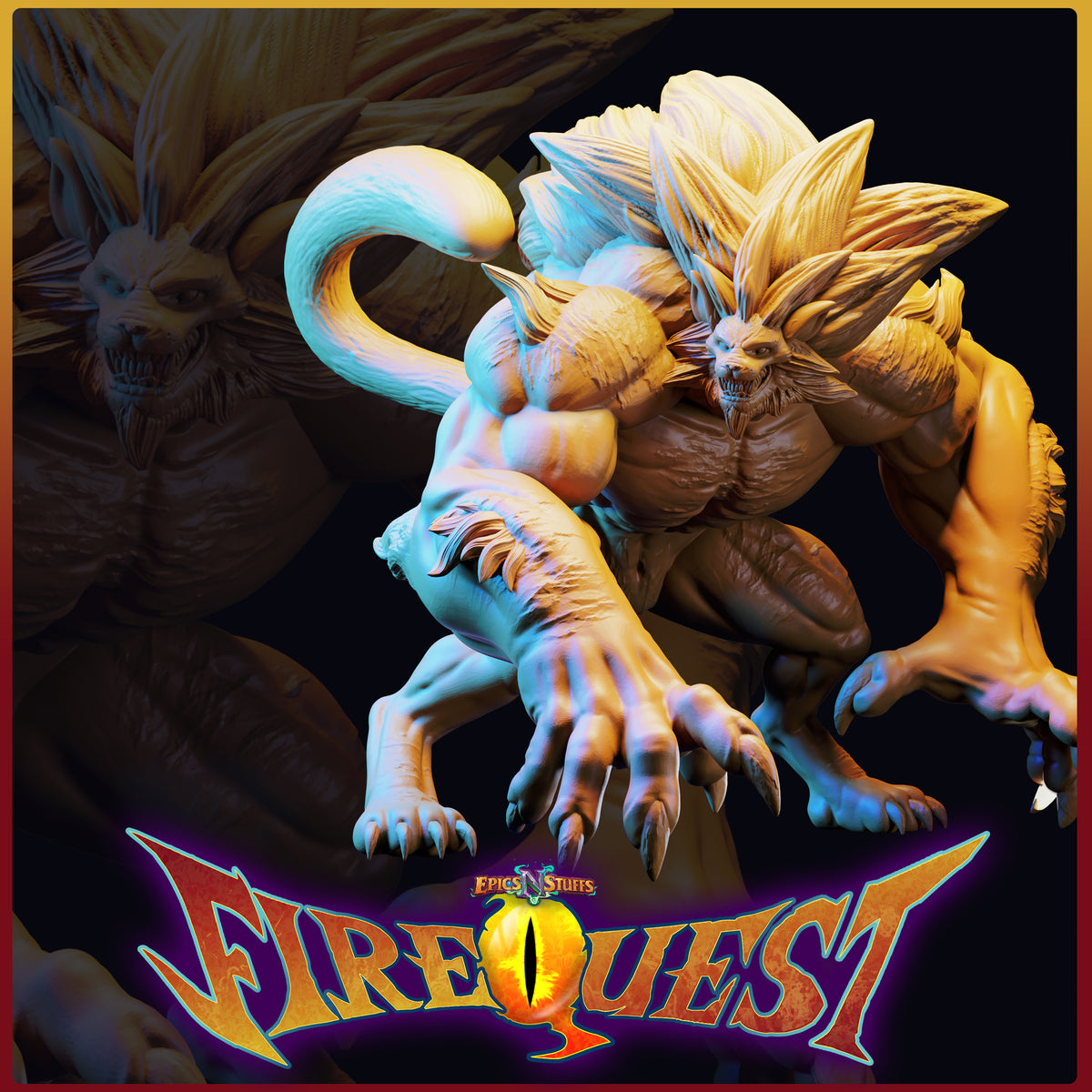 Lance Wilkinson - Fire Quest - Weretiger - 50/130mm DnD/TTRPG Figure/Miniature