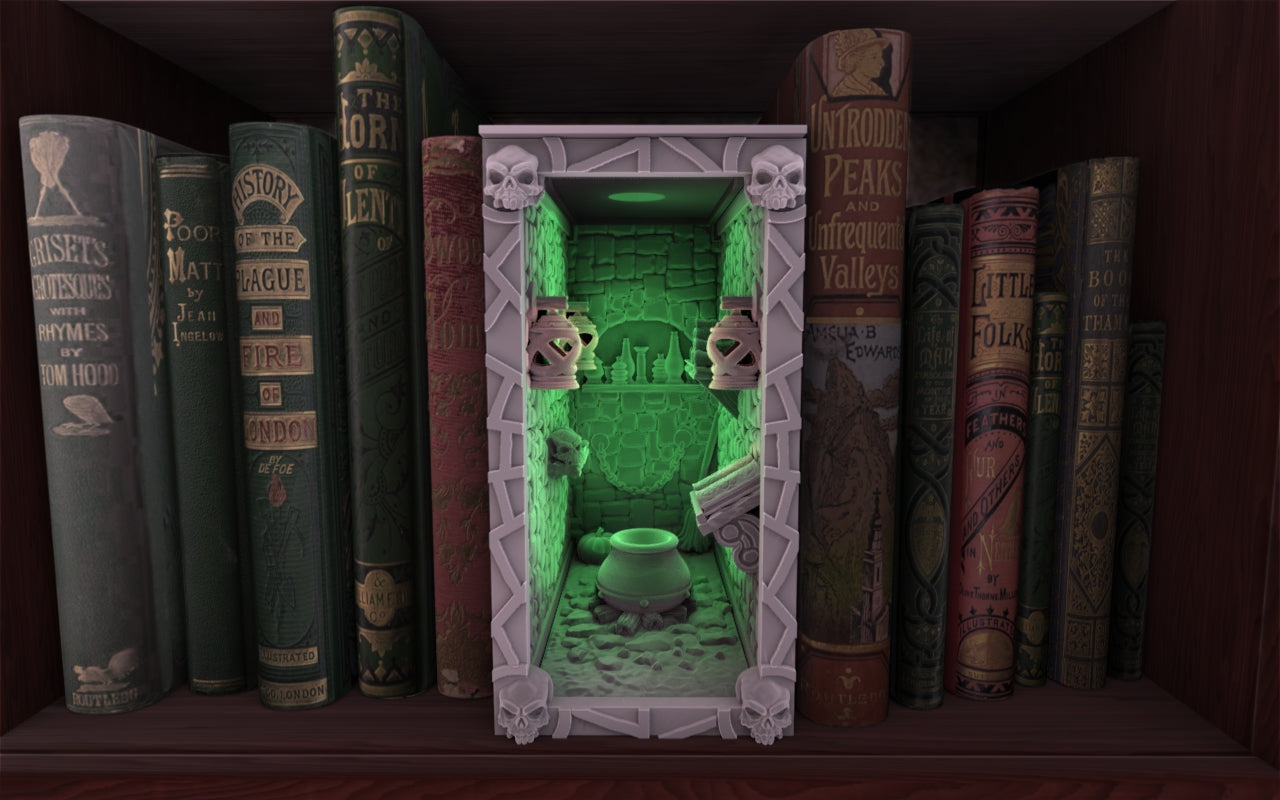 Crosslances - Book Nook/Shelf Insert - Witch Cave
