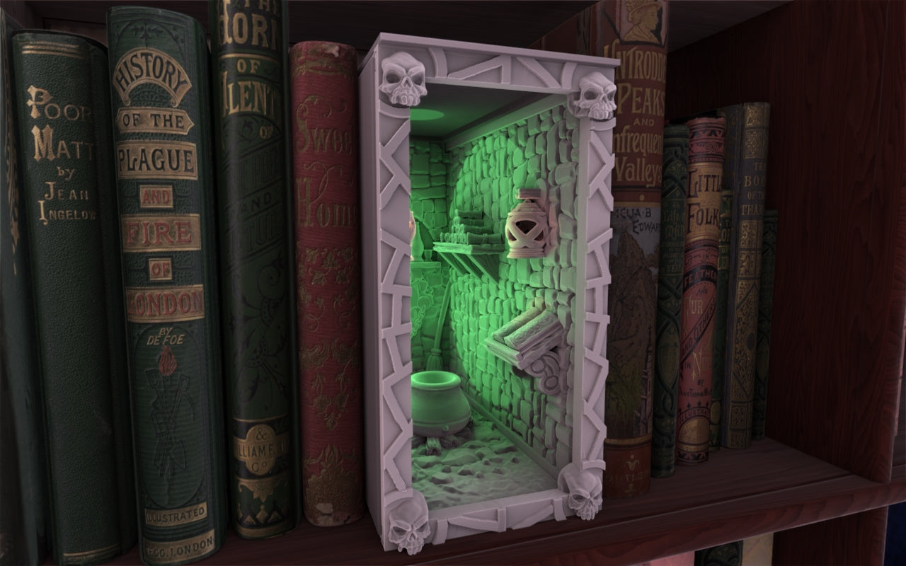 Crosslances - Book Nook/Shelf Insert - Witch Cave