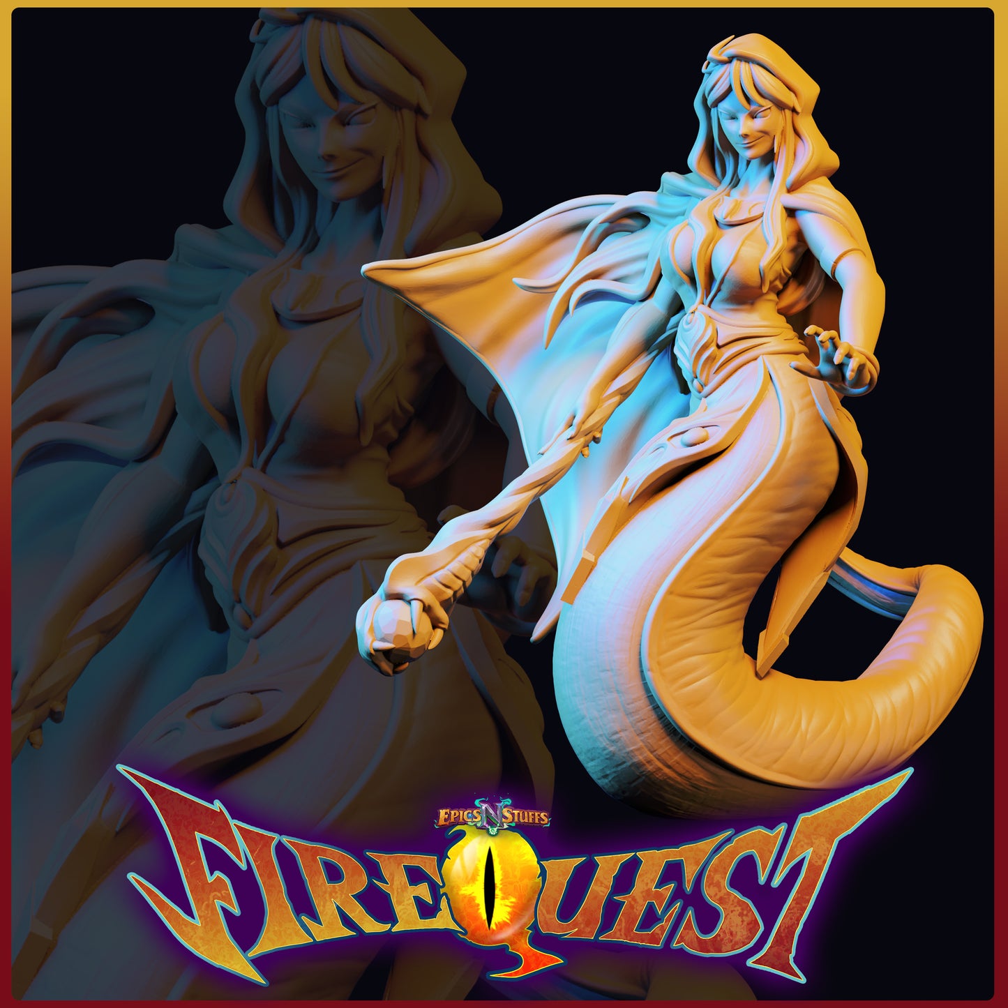 Lance Wilkinson - Fire Quest - Witch - 50/110mm DnD/TTRPG Figure/Miniature