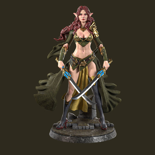 HoldMyMiniatures - Wood Elf Assassin - 75mm Pin Up/Figure/Model/Diorama