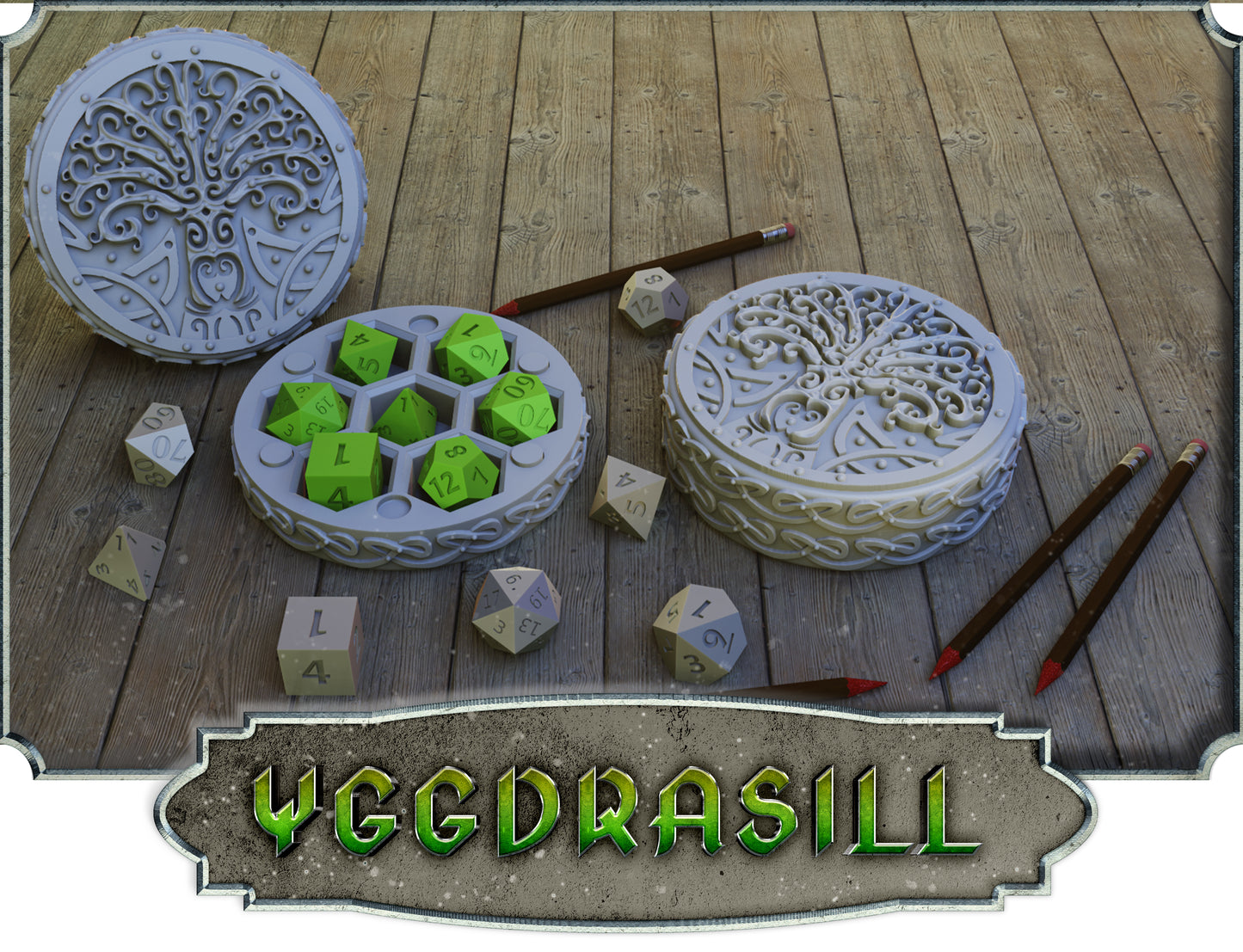 Crosslances - Dice Holder - Yggdrasil - DnD/TTRPG/Roleplaying/Wargames